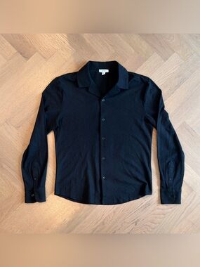 Reiss Men’s Black Chevron Jacquard Long Sleeve Shirt – Size M – NWOT